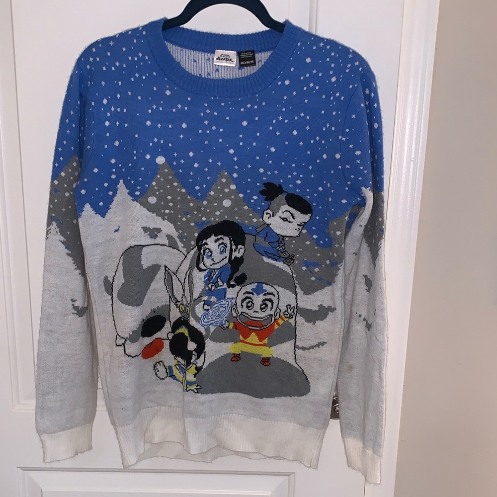 Blue and Gray Avatar the Last Airbender Cartoon Sweater BoxLunch